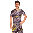 Рашгард мужской с коротким рукавом Venum Snaker 5772 Black-Grey-Yellow