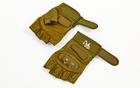 Перчатки тактические с открытыми пальцами SILVER KNIGHT 7053 XL Оливковые - изображение 5