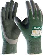 Защитные перчатки от порезов с кожаным покрытием ATG MaxiCut 34-450 LP тактические 9 L зелено серые - изображение 1