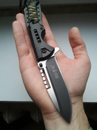 Нож тактический, складной нож карманный для рыблки, охоты, Bounce PNO-7234, черный - изображение 3