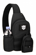 Армейская сумка рюкзак с USB портом Защитник 129-B черный - изображение 8