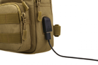 Армійська нагрудна сумка рюкзак з портом USB Захисник 128 хакі - зображення 4