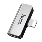 Перехідник Hoco LS24 Lightning to Lightning 220V + Lightning-HF Сріблястий