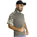 Тактическая футболка с коротким рукавом Lesko A416 Camouflage ACU XXL мужская на змейке камуфляжная - изображение 7