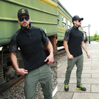 Тактическая футболка с коротким рукавом Lesko A416 Black Typhon XL мужская на змейке убокс камуфляжная - изображение 6