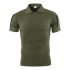 Тактическая футболка с коротким рукавом Lesko A416 Green XXL мужская на змейке с карманами камуфляжная - изображение 12