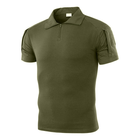 Тактическая футболка с коротким рукавом Lesko A416 Green S мужская на змейке с карманами камуфляжная убокс - изображение 3