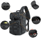 Сумка-рюкзак тактична військова Kronos A92 800D Чорна (gr_010092) - зображення 6