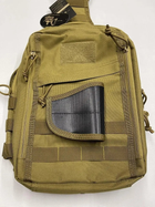 Тактический рюкзак однолямочный сумка с кобурой Silver Knight Coyote (014-coyote) - изображение 5