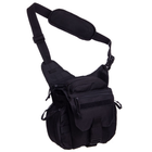 Міцна тактична військова міська сумка рюкзак через плече однолямкова для міста SILVER KNIGHT Чорна АН517 - зображення 2