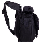 Міцна тактична військова міська сумка рюкзак через плече однолямкова для міста SILVER KNIGHT Чорна АН517 - зображення 4