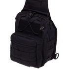 Прочная тактическая сумка рюкзак через плечо военная однолямочная для охоты рыбалки SILVER KNIGHT для мелочей черная АН098 - изображение 6