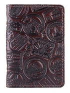 Обложка для документов из кожи HiArt AD-03 Crystal Brown Silk Let's Go Travel Коричневый