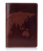 Обложка-органайзер для документов из кожи HiArt World Map PC-03-C19-1436-T001 Коньячный