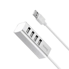USB хаб расширитель HUB адаптер Hoco HB1 (USB to USB2.0*4). Silver
