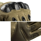 Рукавички тактичні військові-армійські сенсорні CAMO із захистом кісточок кулака дихаючі, бойові XL Оливковий CMZ909-2 - зображення 3