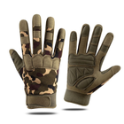 Перчатки тактические военные-армейские CAMO с защитой костяшек кулака дышащие, боевые L Камуфляж CMK03698-1 - изображение 1