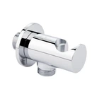 Підключення з тримачем для шлангу Qtap Spojeni округле QTCRMBH030 Chrome