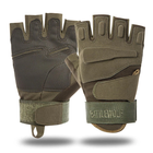 Перчатки тактические штурмовые (велоперчатки, мотоперчатки) BattleWolf беспалые Green р.M - зображення 1
