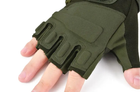 Перчатки тактические штурмовые (велоперчатки, мотоперчатки) BattleWolf беспалые Green р.L - изображение 7