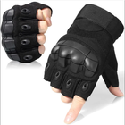 Перчатки тактические штурмовые (велоперчатки, мотоперчатки) TG-04 беспалые Black р.L - изображение 5