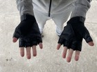 Тактические беспалые перчатки черные - зображення 3