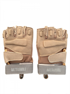 Тактичні рукавички з відкритими пальцями військові рукавички колір койот L 1 пара - зображення 1
