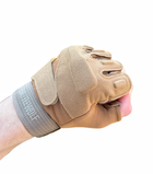 Тактические перчатки с открытыми пальцами военные перчатки цвет койот размер XL 1 пара - изображение 3