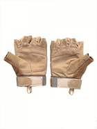 Тактические перчатки с открытыми пальцами военные перчатки цвет койот размер XL 1 пара - изображение 6