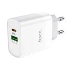 Мережевий зарядний пристрій із виходами Type-C та USB HOCO C80A Rapido (3.1A/20W, QC/PD). White