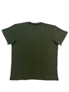 Чоловіча футболка стрейчева без принта XL темний хакі - зображення 4