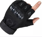 Военные перчатки без пальцев размер М (штурмовые, походные, армейские, защитные, охотничьи) Черные - изображение 3