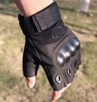 Военные перчатки без пальцев размер М (штурмовые, походные, армейские, защитные, охотничьи) Черные - изображение 5