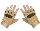 Военные перчатки без пальцев размер XL (штурмовые, походные, армейские, защитные, охотничьи) Песочный - изображение 2