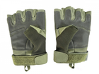 Тактические перчатки с открытыми пальцами военные перчатки цвет олива размер XL 1 пара - изображение 2