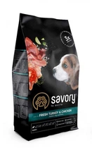Сухий корм для цуценят Savory зі свіжим м'ясом індички та куркою