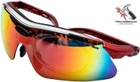 Спортивные защитные очки со сменными линзами с диоптриями AVK Veloce red тактические - изображение 2