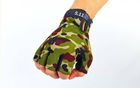Перчатки тактические с открытыми пальцами 5.11 Камуфляж зеленый - изображение 1