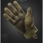 Перчатки тактические военные-армейские сенсорные CAMO с защитой костяшек кулака дышащие, боевые L Оливковый CMZ909-1 - изображение 6