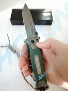 Нож тактический, складной нож карманный, ніж тактичний для рыблки, охоты, Bounce TG-2120, зеленый - изображение 3