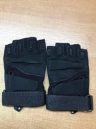 Тактические военные перчатки без пальцев (размер М) Цвет - Черный - изображение 3