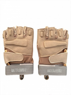 Тактические военные перчатки без пальцев (размер XL) Цвет - Койот - изображение 3