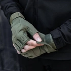 Тактические военные перчатки без пальцев (размер М) Цвет - Хаки - изображение 5