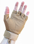 Тактические военные перчатки без пальцев (размер XL) Цвет - Койот - изображение 4