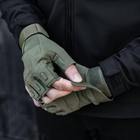 Тактичні військові рукавички без пальців (розмір L) Колір - Хакі - зображення 5