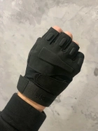 Тактические военные перчатки без пальцев (размер L) Цвет - Черный - изображение 4