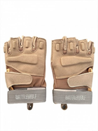 Тактические военные перчатки без пальцев (размер L) Цвет - Койот - изображение 3