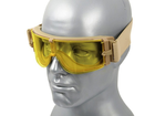 Тактические очки панорамные вентилируемые (набор из 3 линз) Коричневые - изображение 5