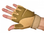 Тактические перчатки с открытыми пальцами военные с косточками цвет койот размер М 1 пара - изображение 3