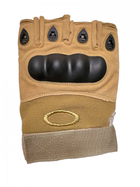 Тактические перчатки с открытыми пальцами военные с косточками цвет койот размер М 1 пара - изображение 4